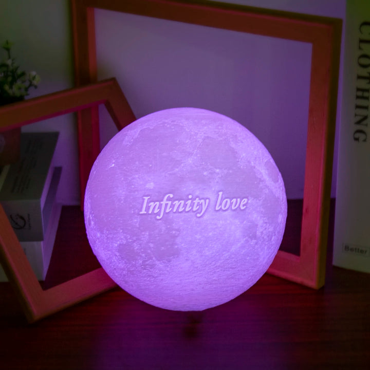 Personalized 3D Printing Moon Lamp Customized Photo Text Night Light