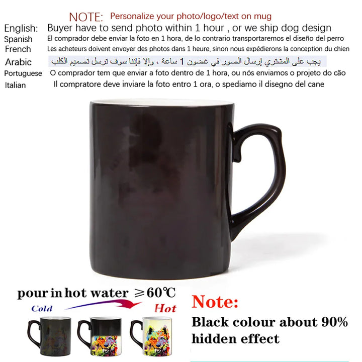 Personalised Magic Mugs Custom Colour Changing Cup Heat Activated Any Image Photo Or Text Printed On Mug Dad Mothers Day Gift