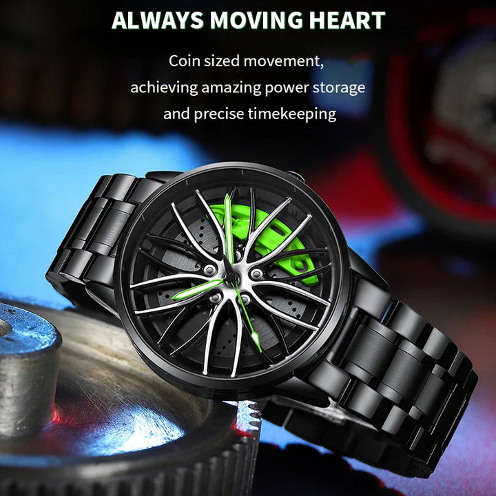 2024New Car Watch Rotating Dial Quartz Movement Stainless Steel