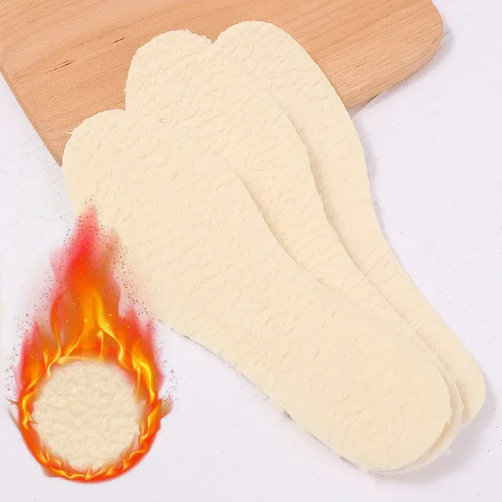 Natural lamb fleece insoles men women Winter