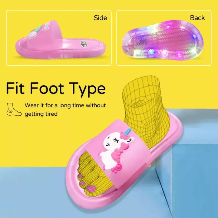 Children‘s Boys Girls Slippers Lighted Fashion