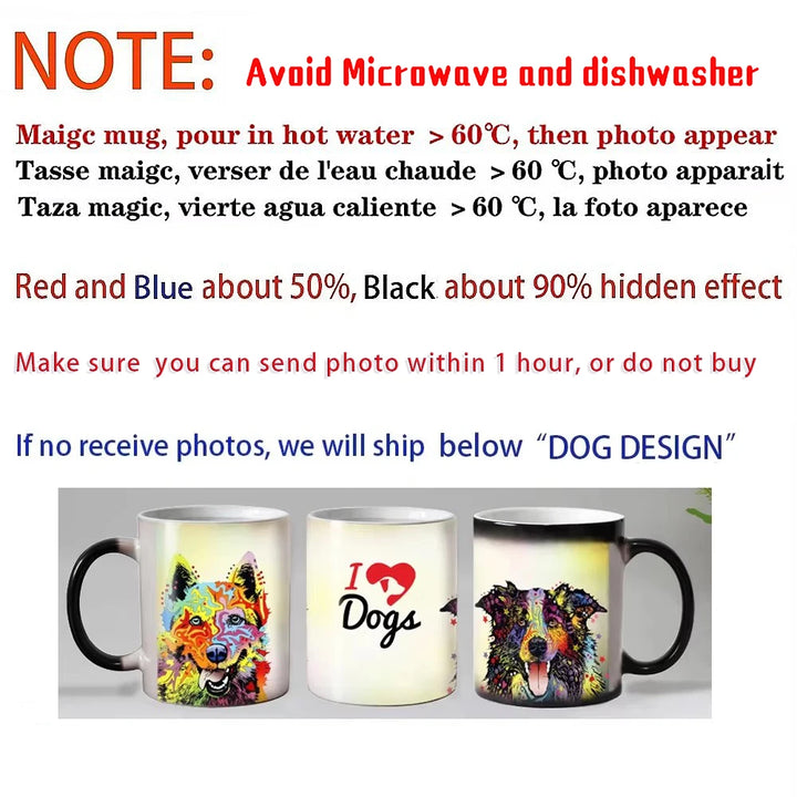 Personalised Magic Mugs Custom Colour Changing Cup Heat Activated Any Image Photo Or Text Printed On Mug Dad Mothers Day Gift