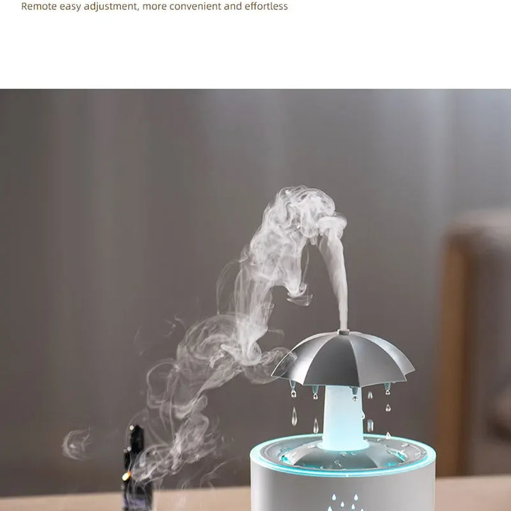 Creative Umbrella Water Drop Air Humidifier with Colorful Light Raindrop