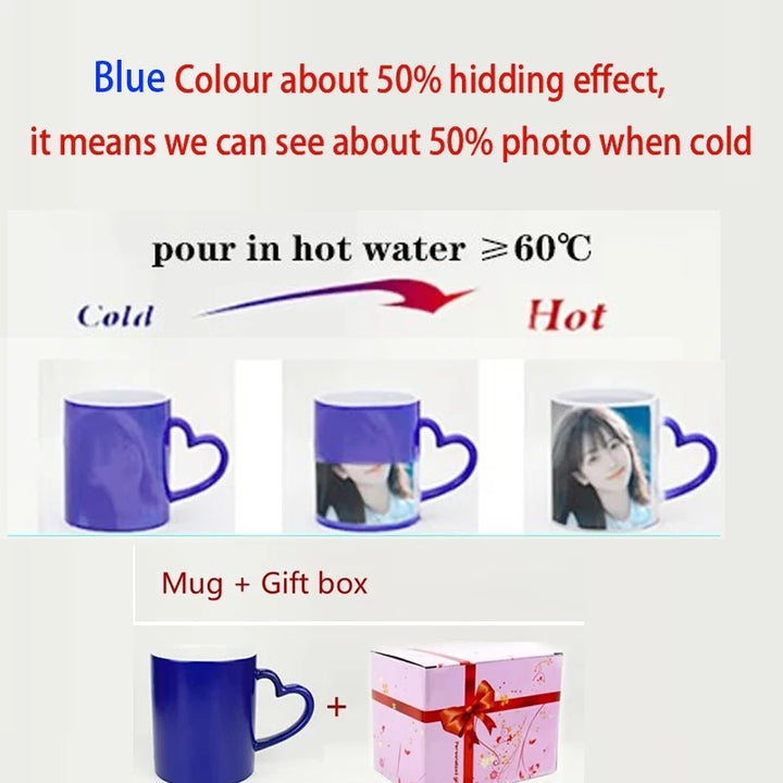 Personalised Magic Mugs Custom Colour Changing Cup Heat Activated Any Image Photo Or Text Printed On Mug Dad Mothers Day Gift