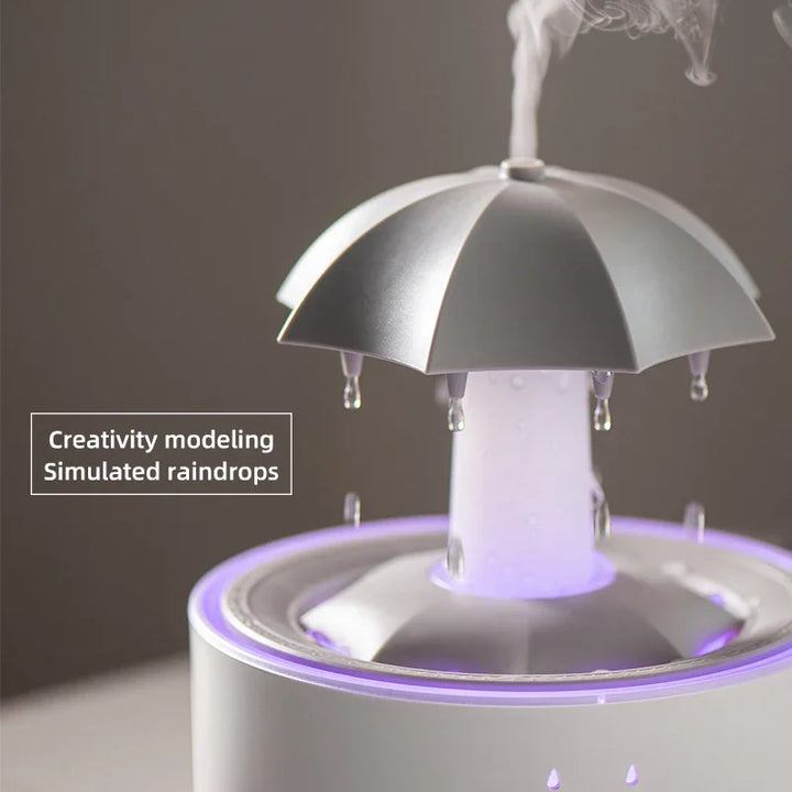 Creative Umbrella Water Drop Air Humidifier with Colorful Light Raindrop