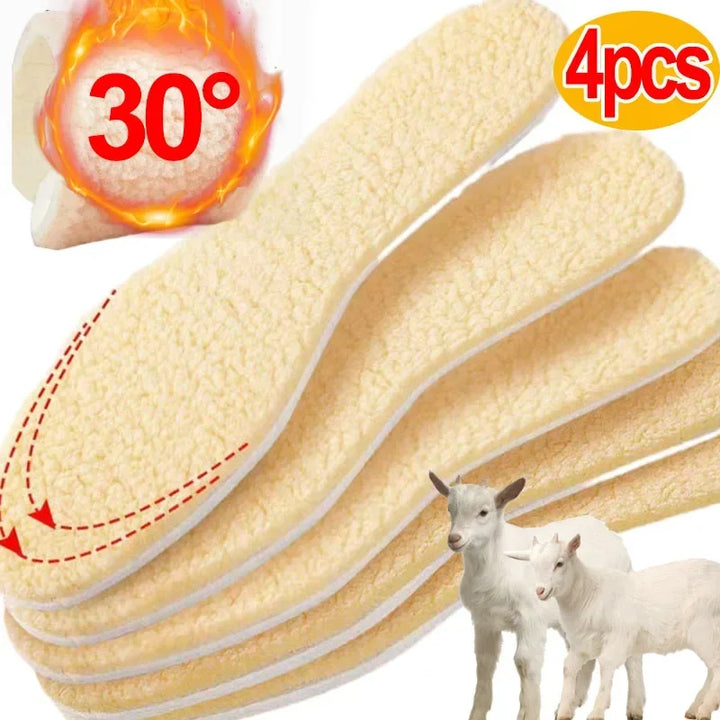 Natural lamb fleece insoles men women Winter