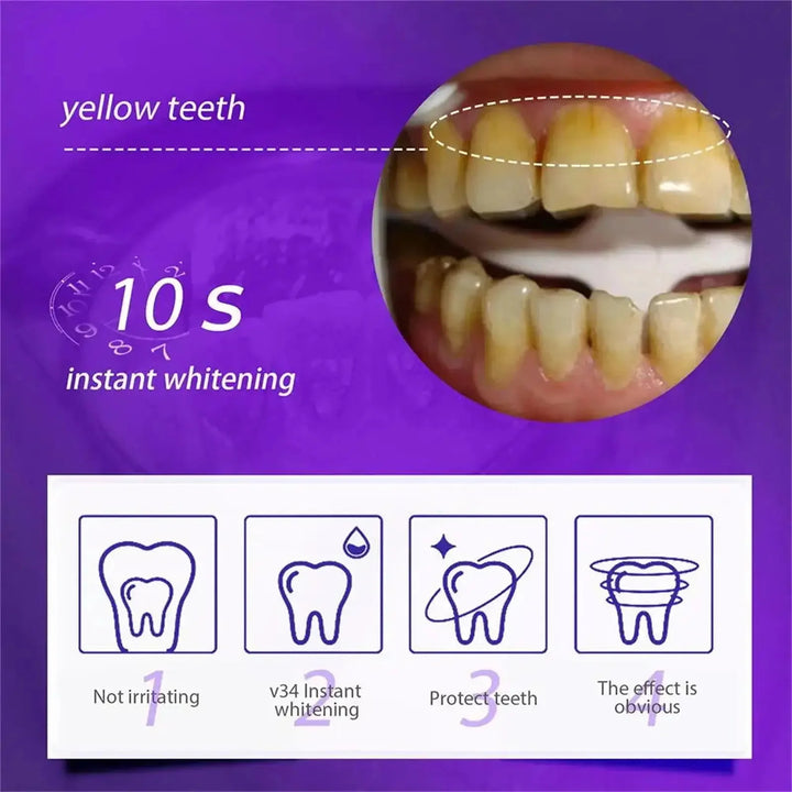 V34 Teeth Whitening Toothpaste 5D Tooth Whitener Strips Oral