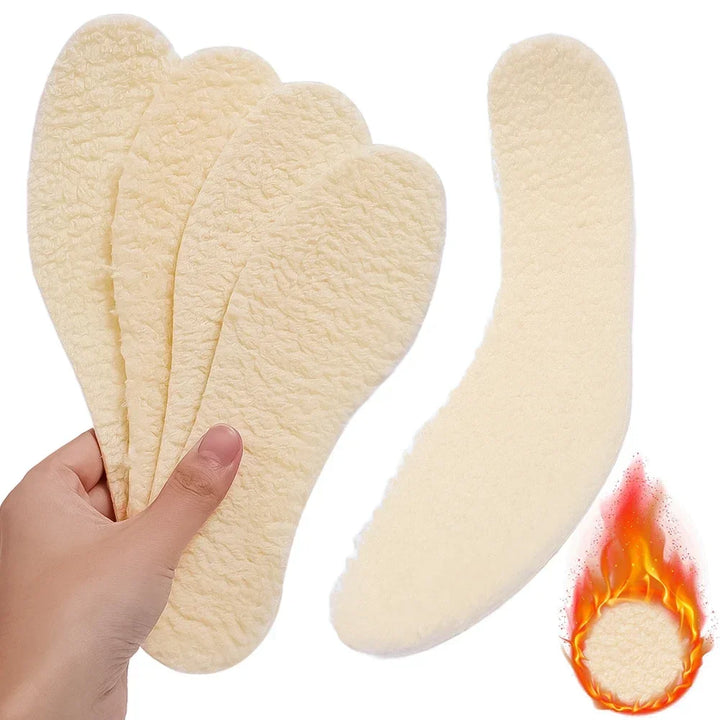 Natural lamb fleece insoles men women Winter