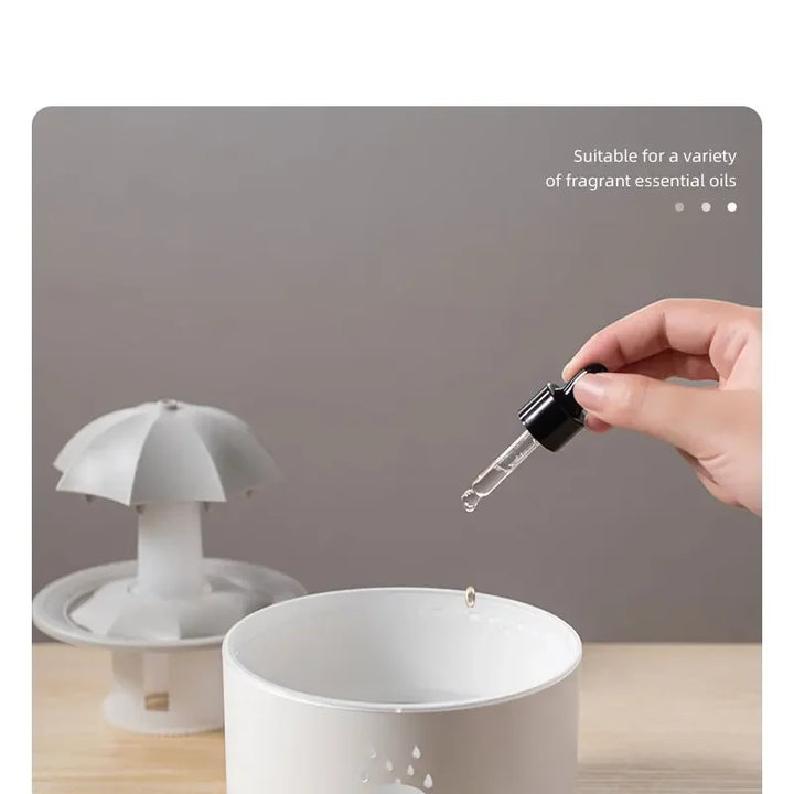 Creative Umbrella Water Drop Air Humidifier with Colorful Light Raindrop