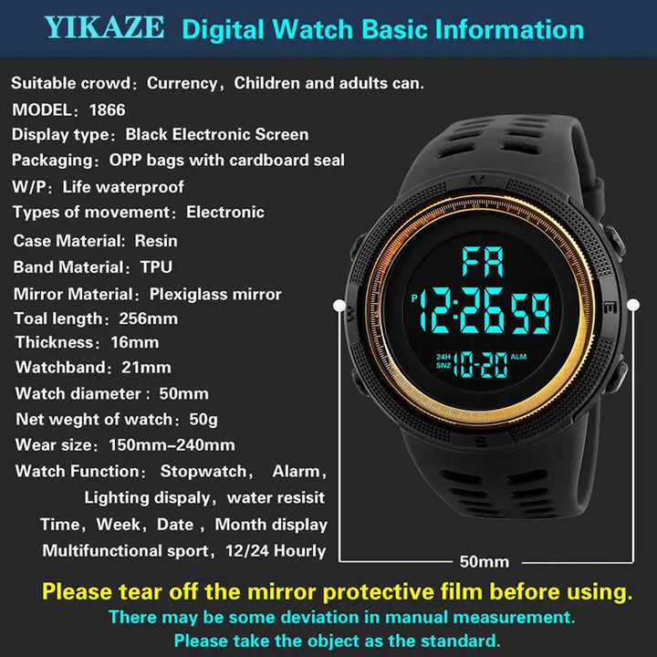 Watch For Mens  Sports Watches Luminous Multifunction LED