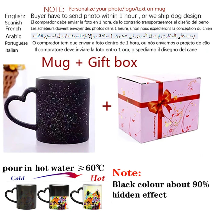 Personalised Magic Mugs Custom Colour Changing Cup Heat Activated Any Image Photo Or Text Printed On Mug Dad Mothers Day Gift