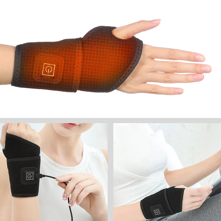 Electrically Heated Wrist Support sleeve Adjustable Wrist guard Breathable