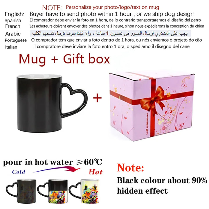 Personalised Magic Mugs Custom Colour Changing Cup Heat Activated Any Image Photo Or Text Printed On Mug Dad Mothers Day Gift