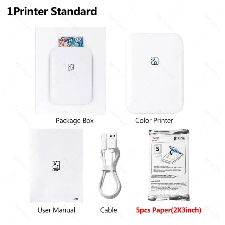 MT53 Color Photo Wifi Printer Portable Mobile Phone Mini Bluetooth