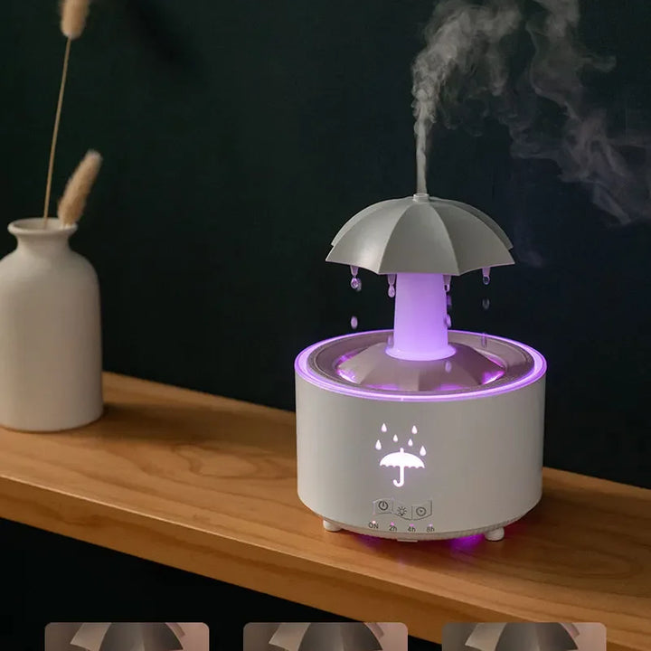 Creative Umbrella Water Drop Air Humidifier with Colorful Light Raindrop