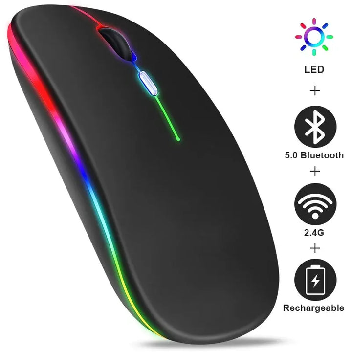 Mouse Wireless RGB Rechargeable Bluetooth