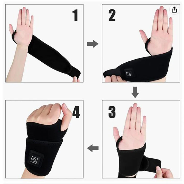 Electrically Heated Wrist Support sleeve Adjustable Wrist guard Breathable