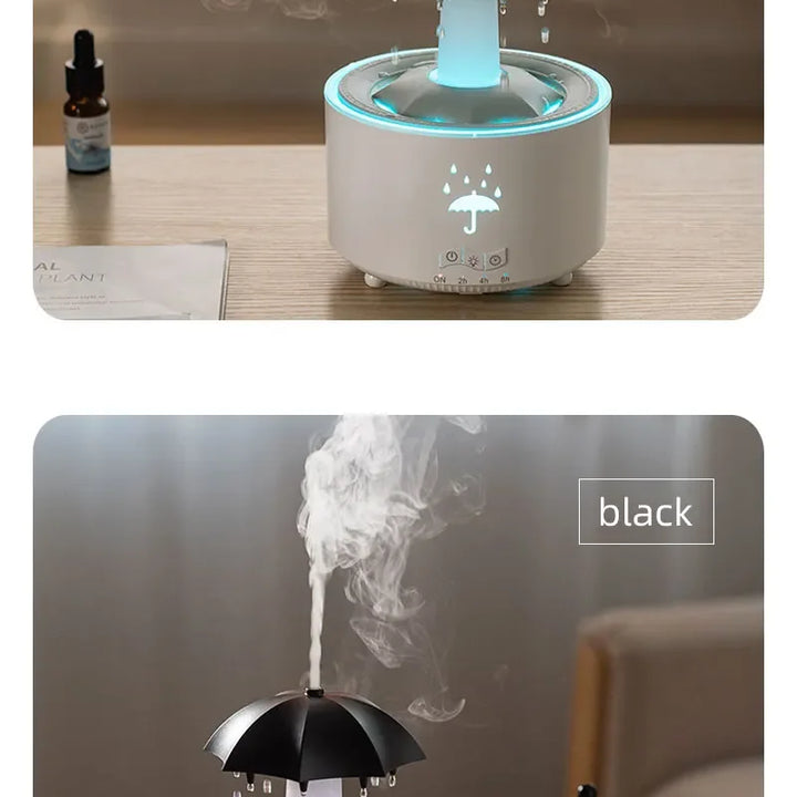 Creative Umbrella Water Drop Air Humidifier with Colorful Light Raindrop