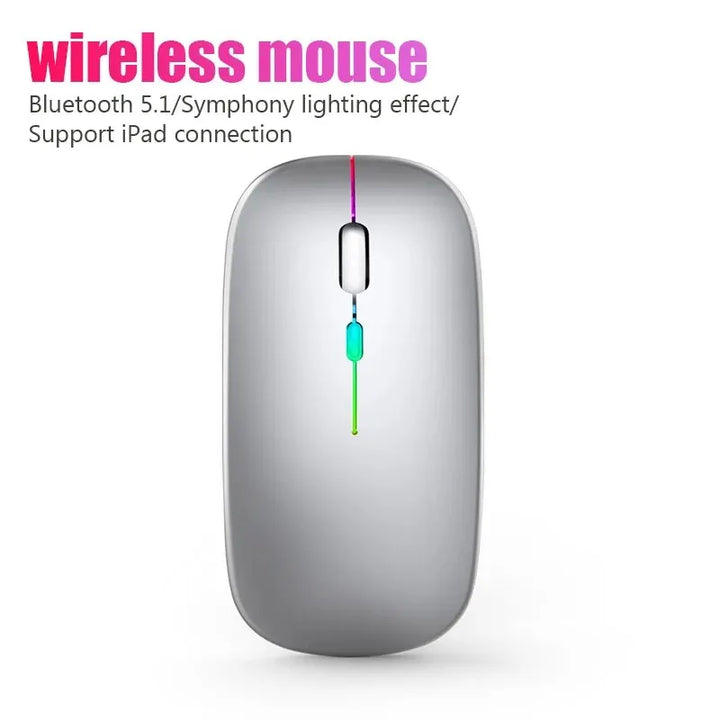 Mouse Wireless RGB Rechargeable Bluetooth