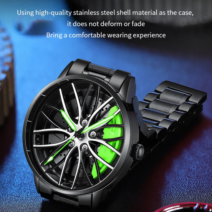 2024New Car Watch Rotating Dial Quartz Movement Stainless Steel