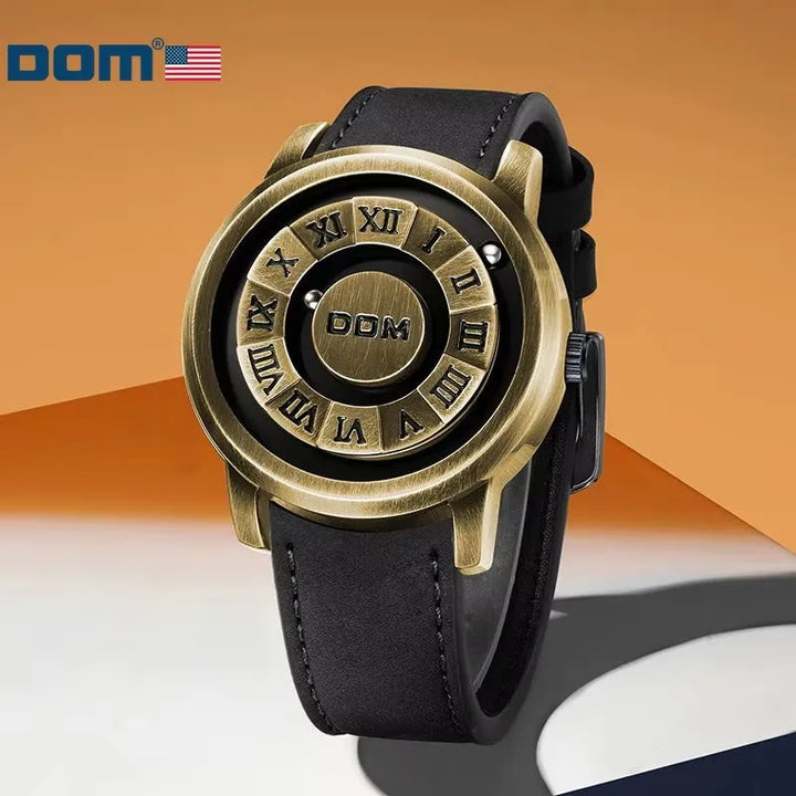 DOM 1345  Wristwatch Creative Magnetic Pointer Rotating Ball