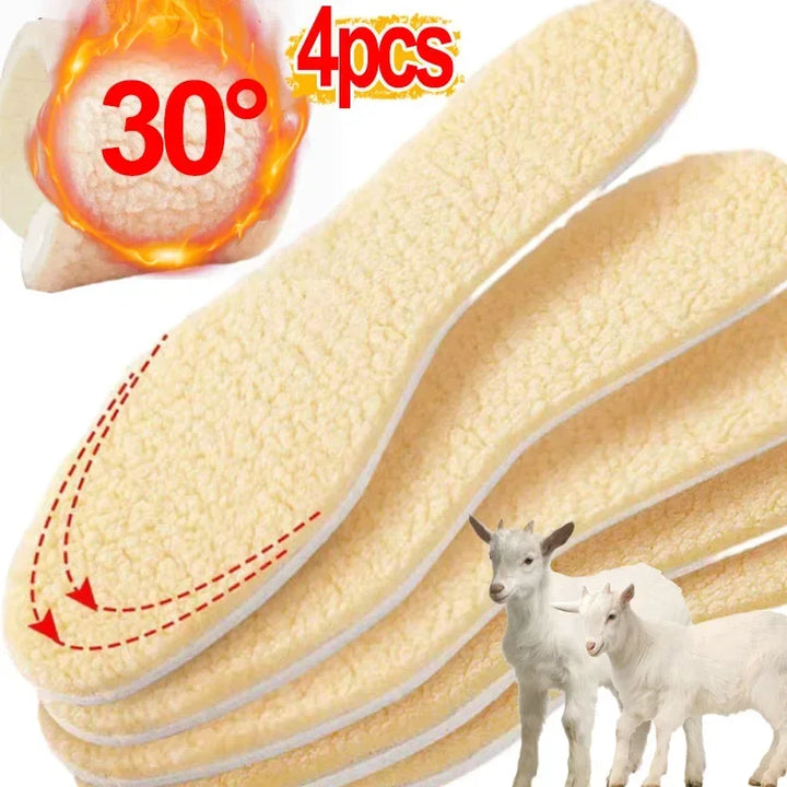 Natural lamb fleece insoles men women Winter