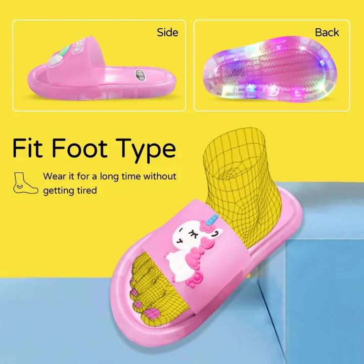 Children‘s Boys Girls Slippers Lighted Fashion