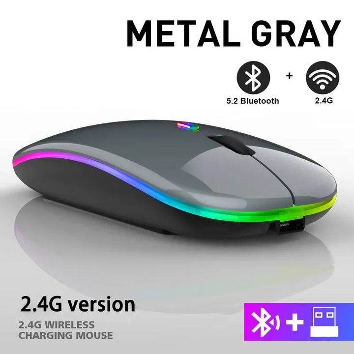 Mouse Wireless RGB Rechargeable Bluetooth