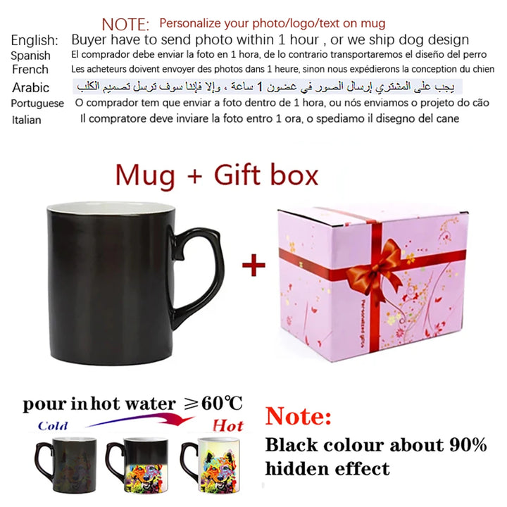 Personalised Magic Mugs Custom Colour Changing Cup Heat Activated Any Image Photo Or Text Printed On Mug Dad Mothers Day Gift