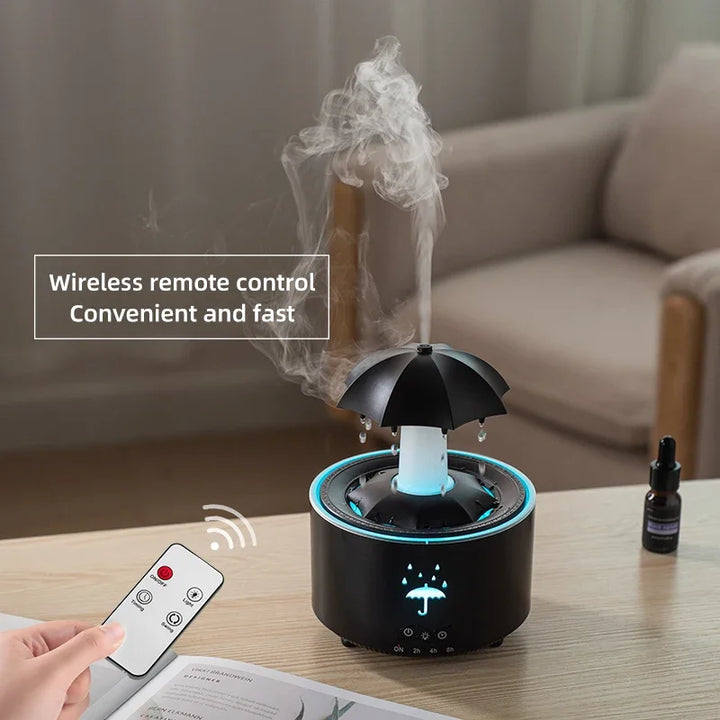 Creative Umbrella Water Drop Air Humidifier with Colorful Light Raindrop