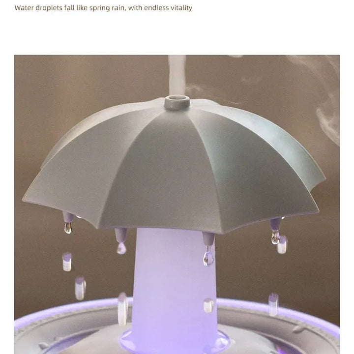 Creative Umbrella Water Drop Air Humidifier with Colorful Light Raindrop