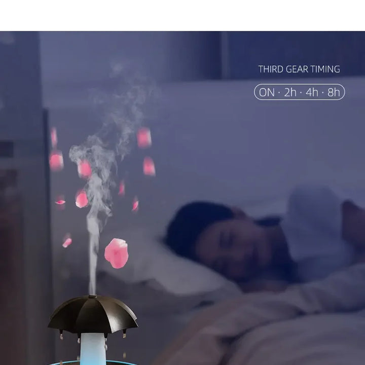 Creative Umbrella Water Drop Air Humidifier with Colorful Light Raindrop