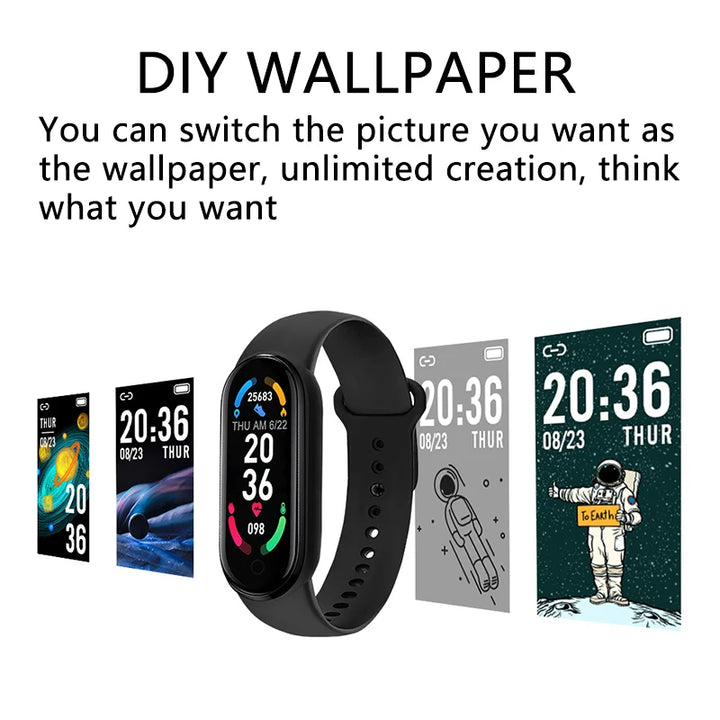 M6 Smart Watch Band  Monitor Waterproof Multi-function Watches