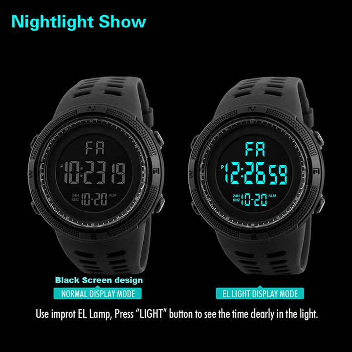 Watch For Mens  Sports Watches Luminous Multifunction LED