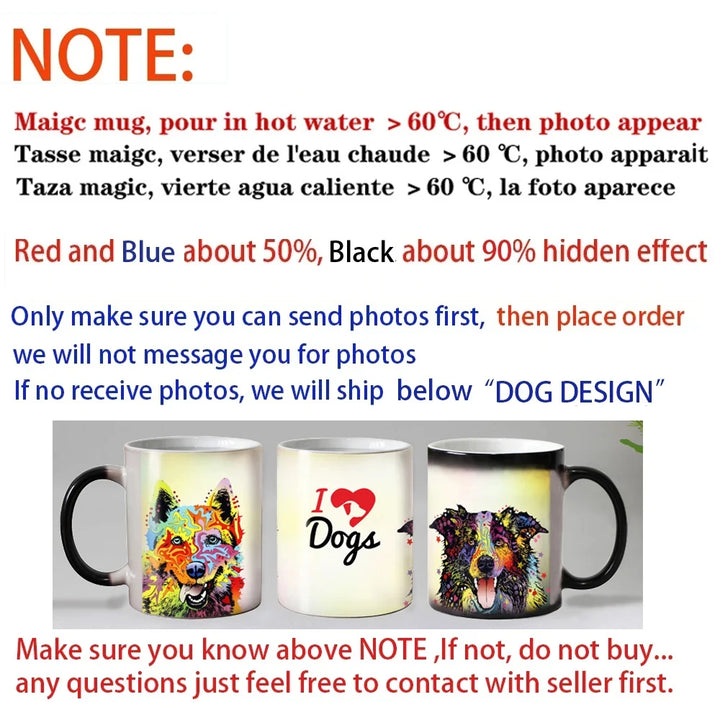 Personalised Magic Mugs Custom Colour Changing Cup Heat Activated Any Image Photo Or Text Printed On Mug Dad Mothers Day Gift