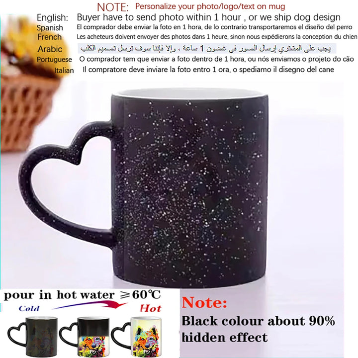 Personalised Magic Mugs Custom Colour Changing Cup Heat Activated Any Image Photo Or Text Printed On Mug Dad Mothers Day Gift