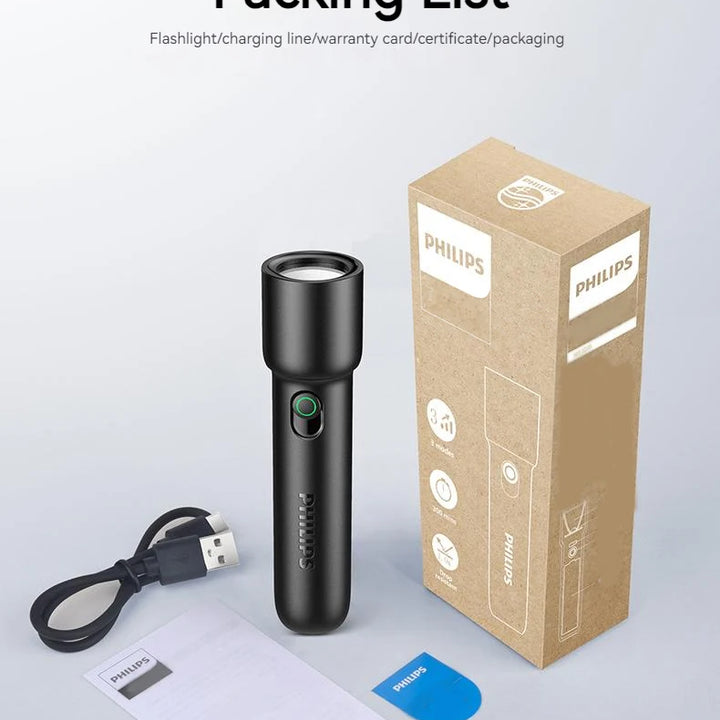 Flashlight Rechargeable LED Philips 2025 New EDC Portable