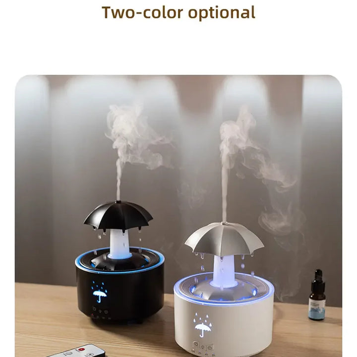 Creative Umbrella Water Drop Air Humidifier with Colorful Light Raindrop