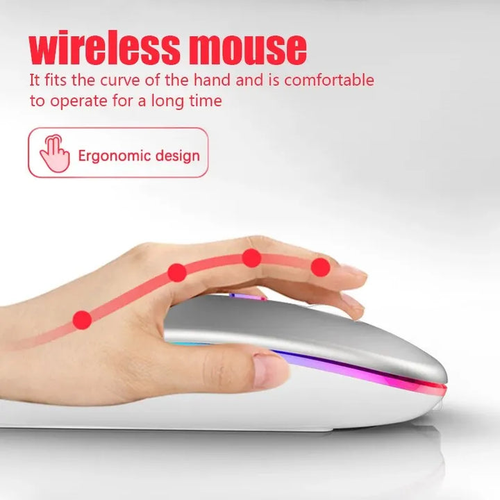 Mouse Wireless RGB Rechargeable Bluetooth