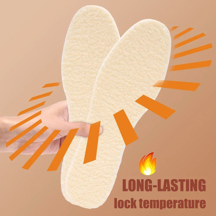 Natural lamb fleece insoles men women Winter